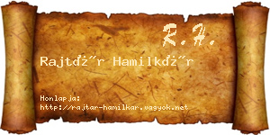 Rajtár Hamilkár névjegykártya